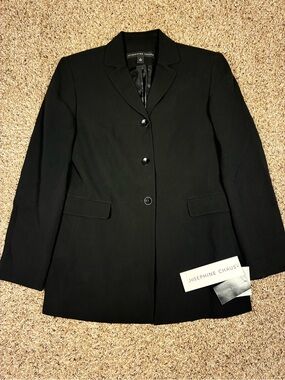 NWTs Josephine Chaus 100% Silk Blazer True Black